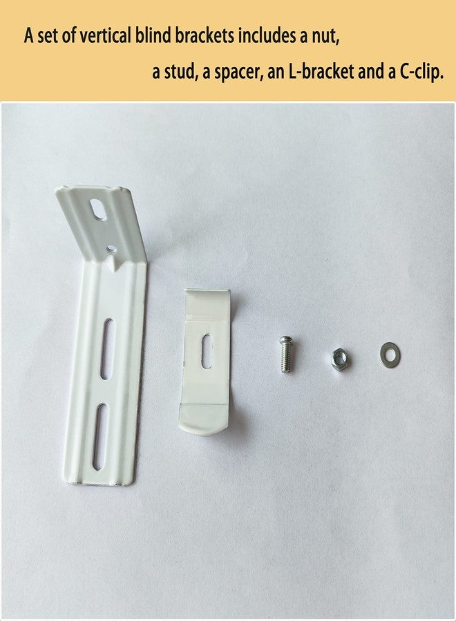 AuRiver 6 pcs Vertical Blind L Bracket Vertical Blind Bracket Clips 3 inch Length for Vertical Blinds with Headrail Width 1-1/2"(38mm) Bracket Clips Outside Mounting - Image 5