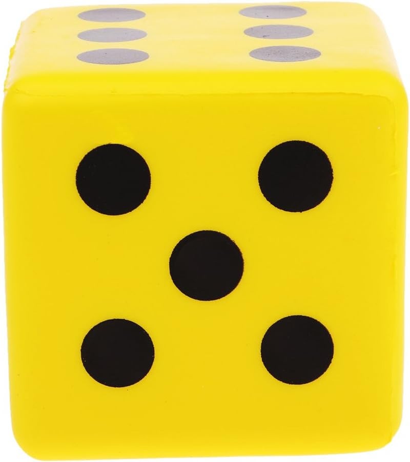 klarako Sponge Dice, Foam Dice Playing Spot Dice Large Dice  Yellow - Image 5