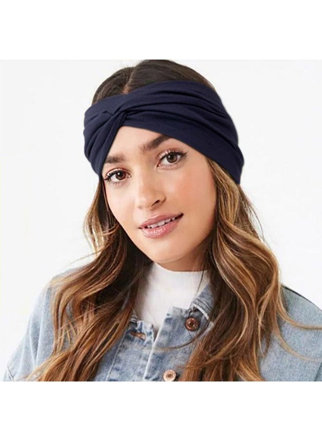 DRESHOW 4 Pack Turban Headbands for Women Wide Vintage Head Wraps Knotted Cute Hair Band Accessories  - Image 2