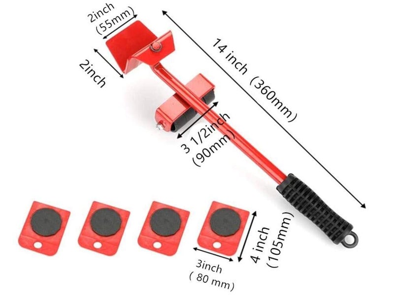 SHREVI Furniture Lifter Easy Moving Sliders 5 Packs Mover Tool Set Heavy Furniture Appliance Moving Lifting System Maximum Load Weight - Image 5