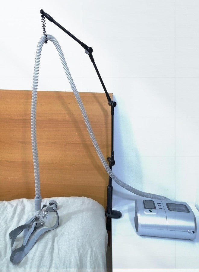 WAHAH حامل خرطوم CPAP القابل للطي من WAHAH المصنوع من الألمنيوم وملحقاته - متعدد الاستخدامات، قابل للتعديل وآمن. تجنب تشابك خراطيم CPAP وملحقات CPAP. - Image 1