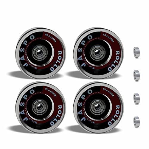 Jaspo Roller/Quad Skate, Inline Wheels With Bearings for Skating and Skateboard - Multipack (Black, 65 mm, Pack of 8) - Image 2
