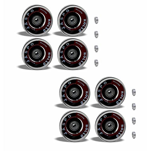 Jaspo Roller/Quad Skate, Inline Wheels With Bearings for Skating and Skateboard - Multipack (Black, 65 mm, Pack of 8) - Image 1