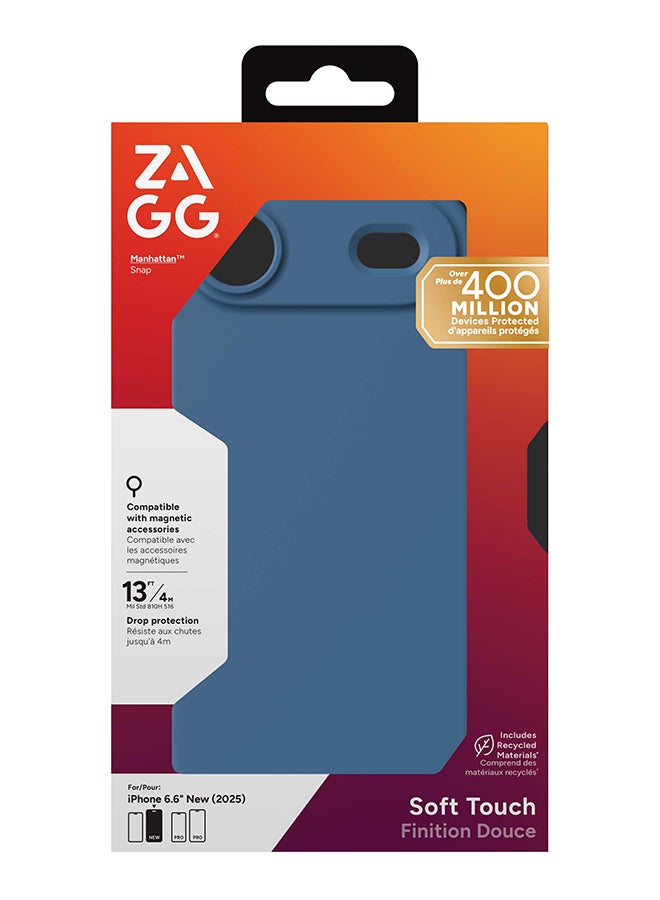 ZAGG iPhone Air Case – Manhattan Snap MagSafe Compatible Slim Protective Silicone Cover with Graphene Strength & 13 ft Drop Protection – Ocean Abyss - Image 1