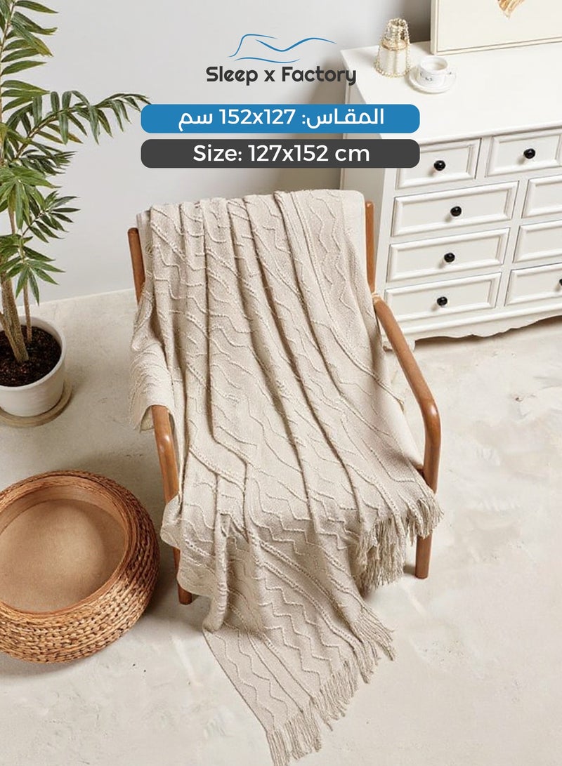 Sleep x Factory European Throw Blanket – Lightweight Sofa & Living Room Blanket – 127×152 cm - Image 2