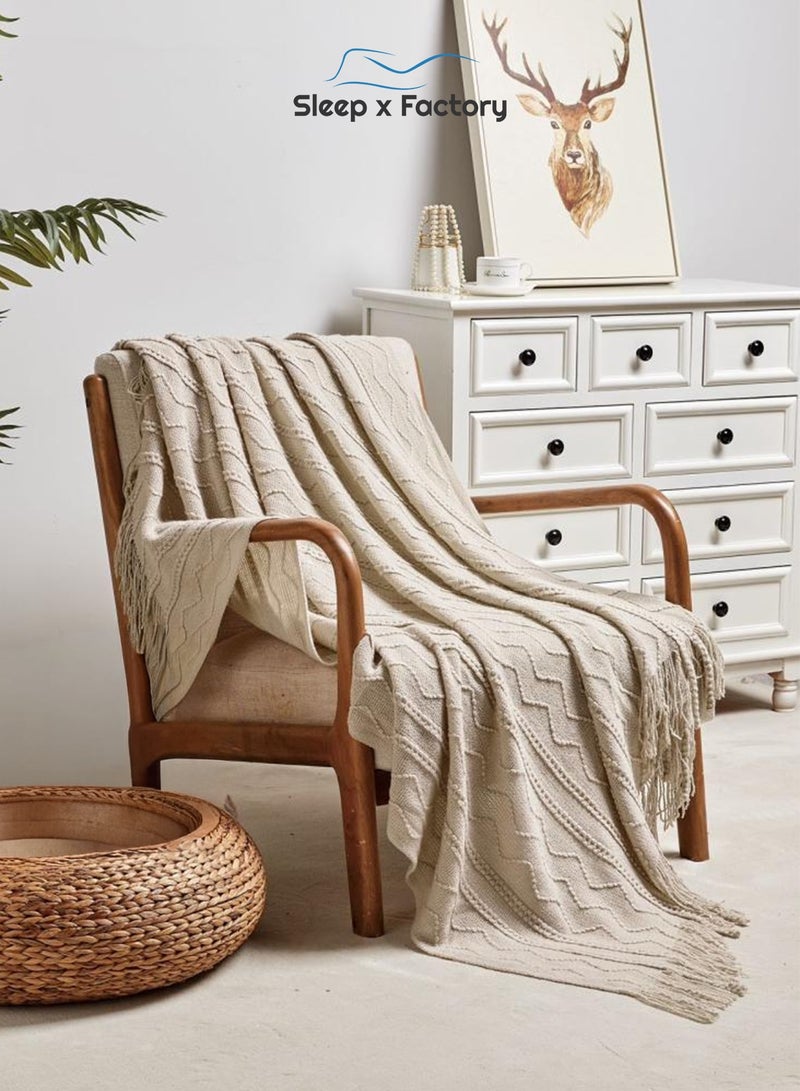 Sleep x Factory European Throw Blanket – Lightweight Sofa & Living Room Blanket – 127×152 cm - Image 1