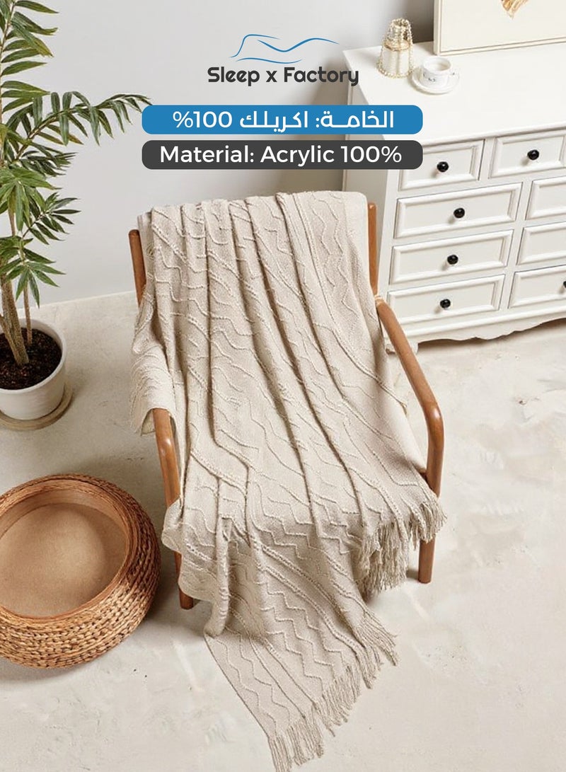 Sleep x Factory European Throw Blanket – Lightweight Sofa & Living Room Blanket – 127×152 cm - Image 3