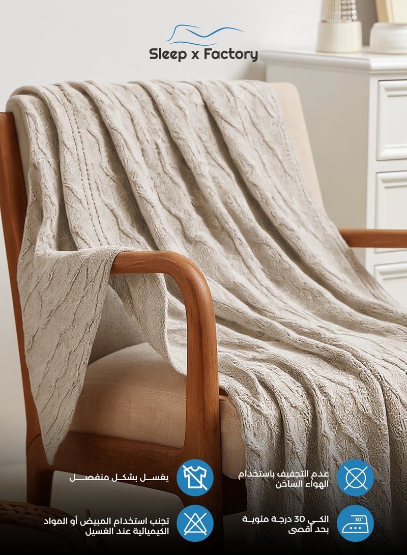 Sleep x Factory European Throw Blanket – Lightweight Sofa & Living Room Blanket – 127×152 cm - Image 4