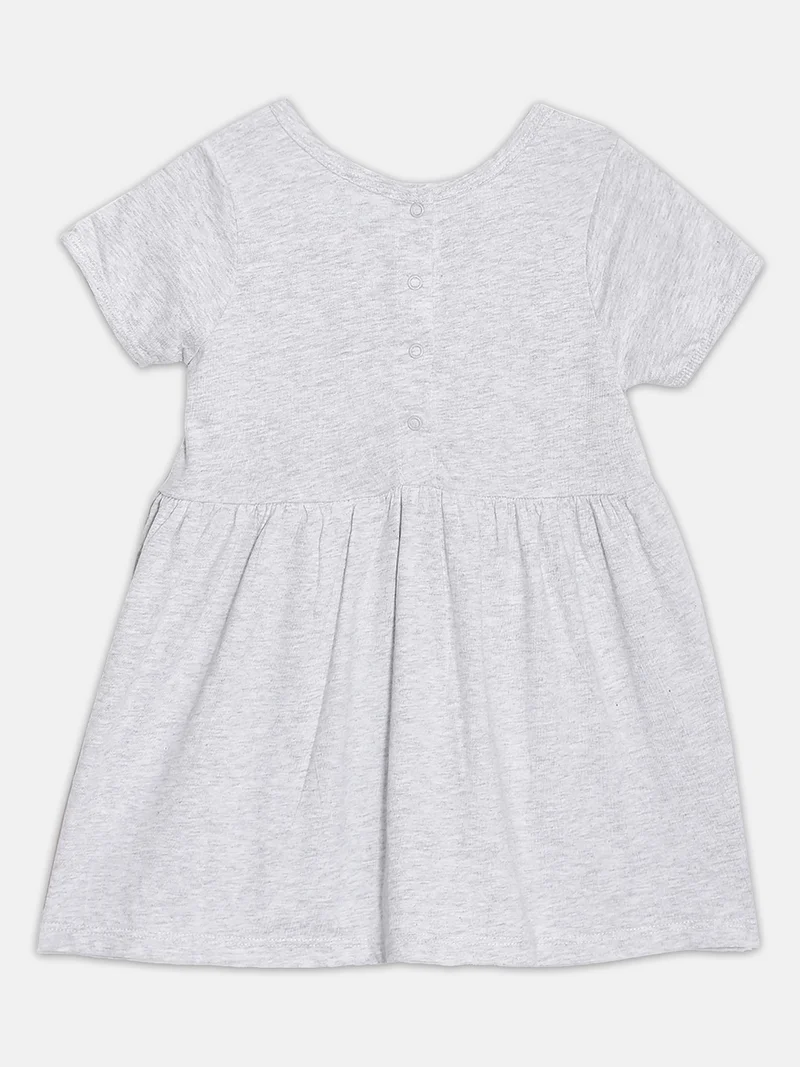 Broon Broon Infant Girls Grey Printed Organic Cotton Dress