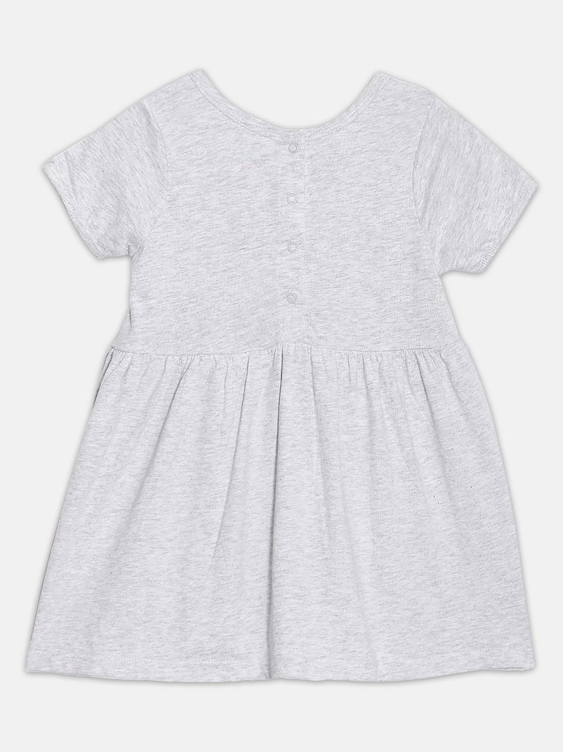 Broon Infant Girls Grey Printed Organic Cotton Dress - Image 2
