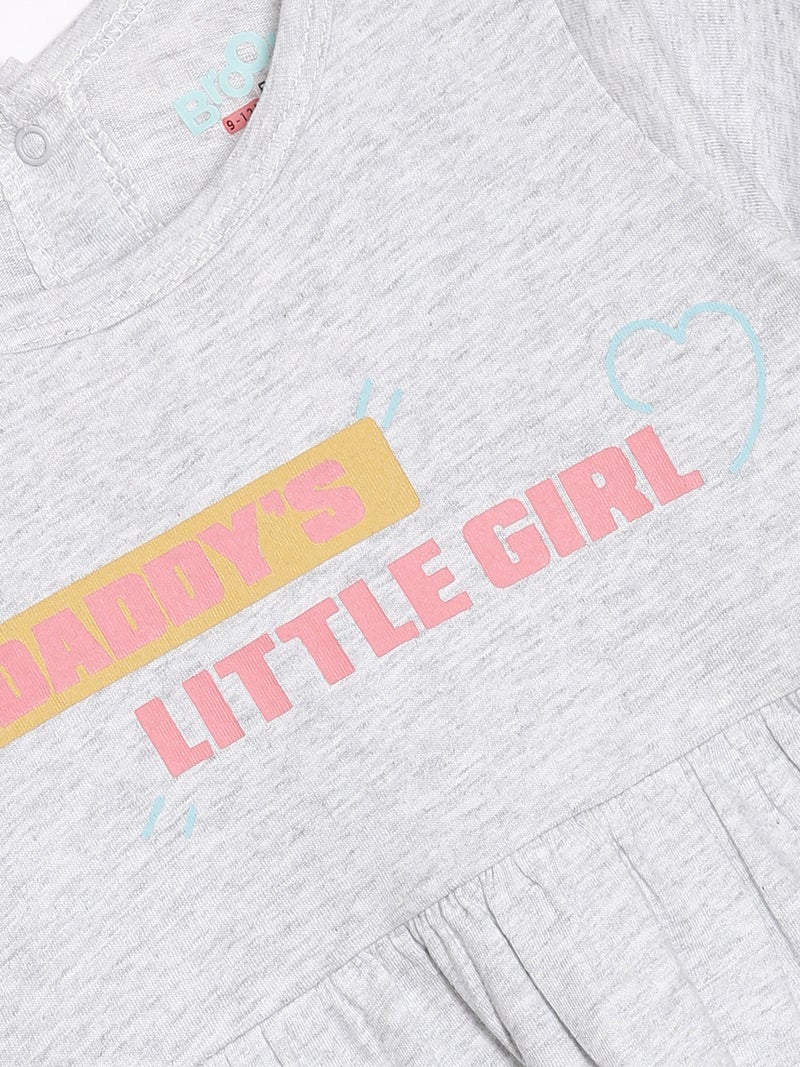 Broon Infant Girls Grey Printed Organic Cotton Dress - Image 3