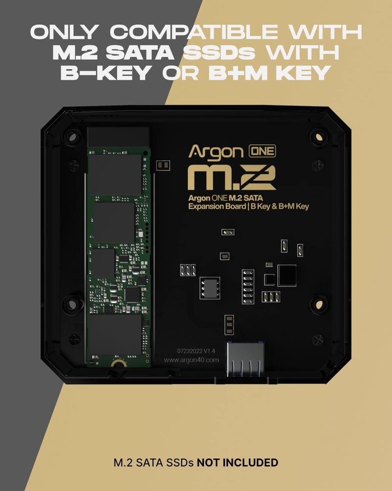 Argon Forty Argon ONE M.2 SATA Expansion Board for Raspberry Pi 4 | Supports B-Keys and B+M Keys | Only Compatible with Argon ONE V2 Cases - Image 4