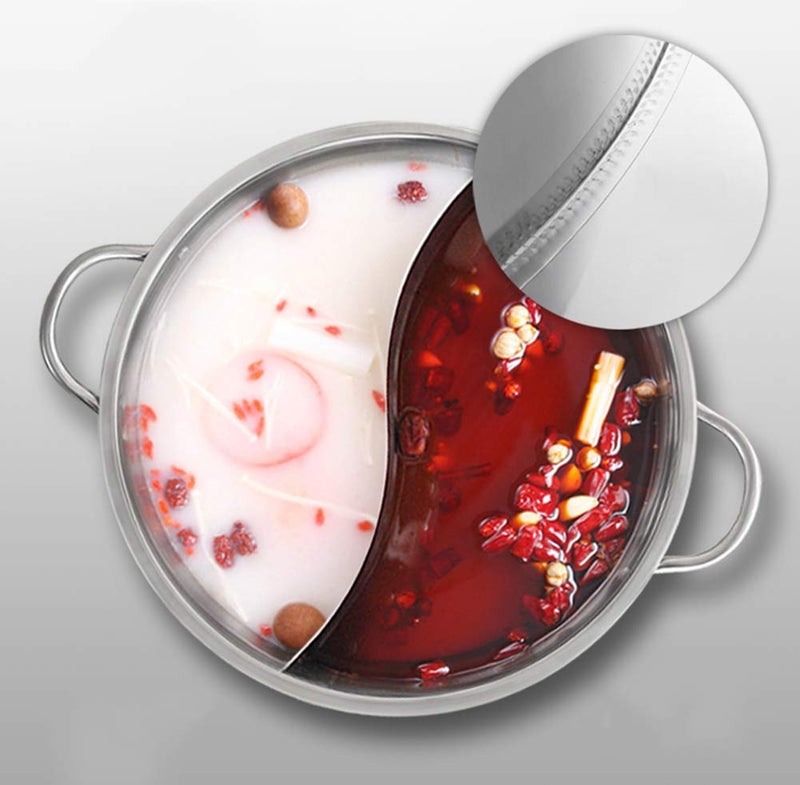 Delavala Delavala Hot Pot,30 cm Thick Stainless Steel Hot Pot,Household Easy Clean Non-Stick Soup Pot,6.5L Large Capacity Kitchen Cooking Tool,with Glass Lid  - Image 4