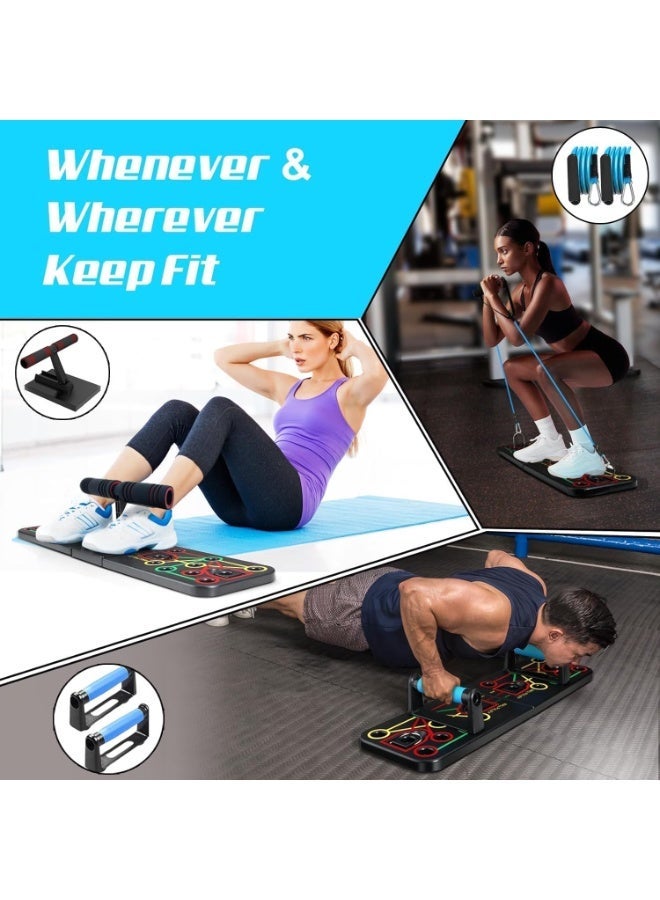SportQ Push Up Board with Sit Up Stand, Multifunctional Push Up Bar with Resistance Bands, Home Strength Training Equipment, Push Up Handles for Perfect Push-Ups, Home Fitness - Image 5