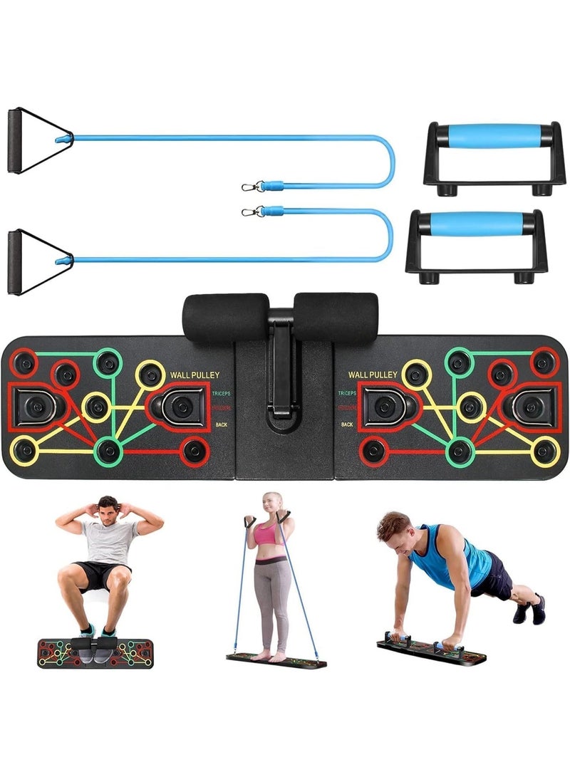 SportQ Push Up Board with Sit Up Stand, Multifunctional Push Up Bar with Resistance Bands, Home Strength Training Equipment, Push Up Handles for Perfect Push-Ups, Home Fitness - Image 1