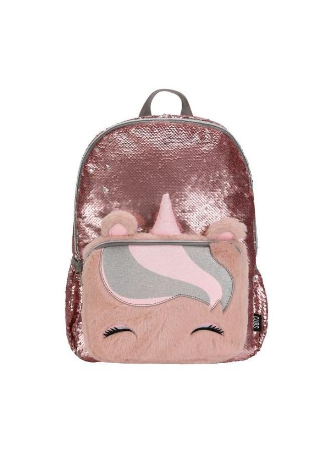 CUBS Fashion Matt Pink Sequin & Fur Unicorn Multicolor  - Image 1