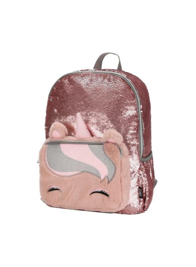 CUBS Fashion Matt Pink Sequin & Fur Unicorn Multicolor  - Image 2
