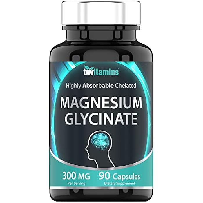 tnvitamins مغنيسيوم جليسينات 300 ملغ، 90 كبسولة | مغنيسيوم مخلب عالي الامتصاص لدعم النوم والهدوء والعضلات* | غير معدّل وراثيًا، لطيف، غير ملين | TNVitamins - Image 1