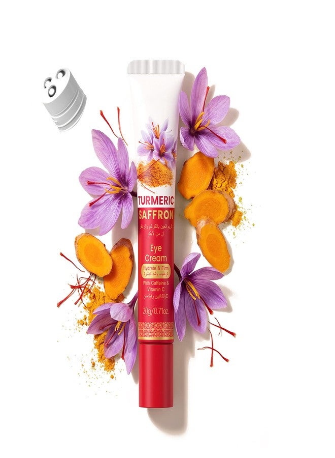 AKARY Turmeric Saffron Under Eye Cream, for Dark Circles & Puffiness, Firming, Even Skin Tone, Hydrating, Moisturizing, Smooths Fine Lines Under Eye Serum with 360 Massage, Booster Refresh Tired Eye - Image 1