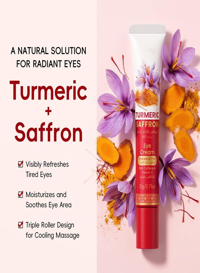 AKARY Turmeric Saffron Under Eye Cream, for Dark Circles & Puffiness, Firming, Even Skin Tone, Hydrating, Moisturizing, Smooths Fine Lines Under Eye Serum with 360 Massage, Booster Refresh Tired Eye - Image 3