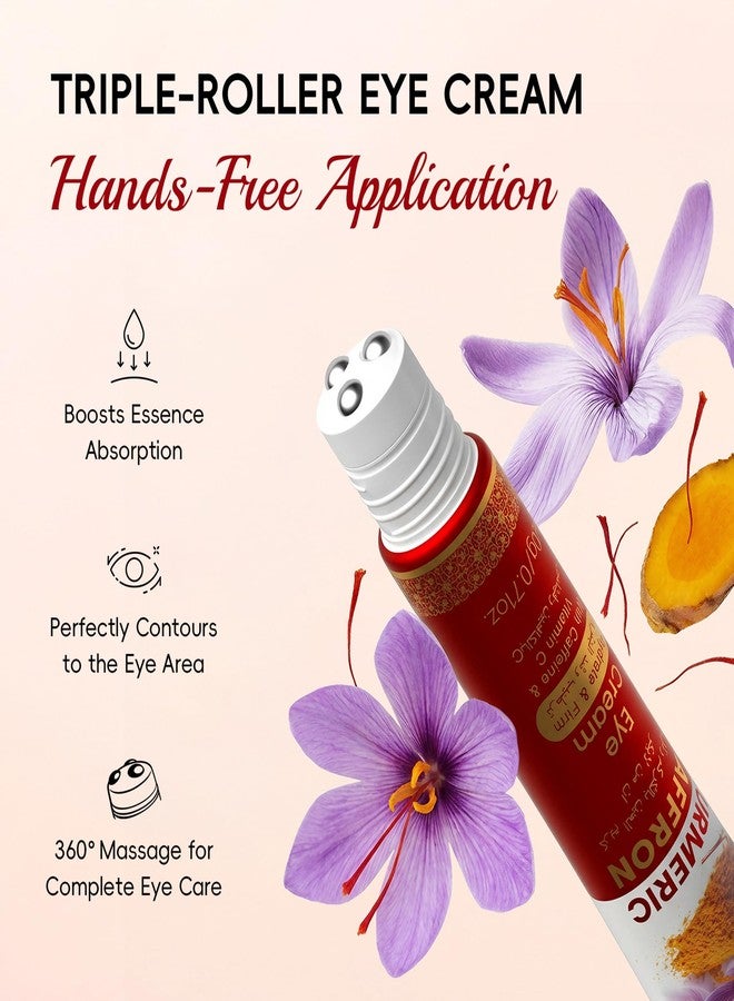 AKARY Turmeric Saffron Under Eye Cream, for Dark Circles & Puffiness, Firming, Even Skin Tone, Hydrating, Moisturizing, Smooths Fine Lines Under Eye Serum with 360 Massage, Booster Refresh Tired Eye - Image 5