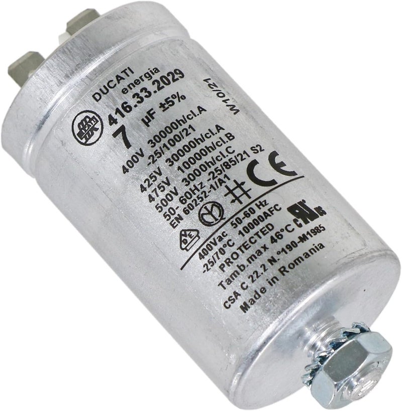 Spares2go Capacitor for Whirlpool SLC71 Tumble Dryer (7UF) - Image 3