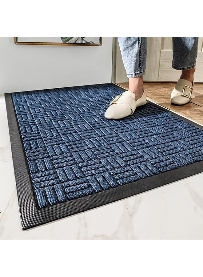 erorex Durable Front Entrance Door Mat, Heavy Duty Outdoor Indoor Doormat Entryway Floor Mat, Non Slip Rubber Backing, Easy Clean Shoe Scraper 17x29.5 Inch (Blue)  - Image 1