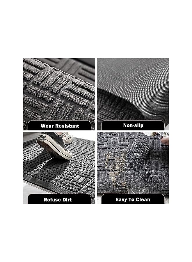 erorex Durable Front Entrance Door Mat, Heavy Duty Outdoor Indoor Doormat Entryway Floor Mat, Non Slip Rubber Backing, Easy Clean Shoe Scraper 17x29.5 Inch (Blue)  - Image 5