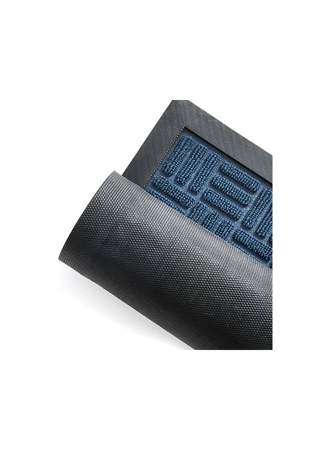 erorex Durable Front Entrance Door Mat, Heavy Duty Outdoor Indoor Doormat Entryway Floor Mat, Non Slip Rubber Backing, Easy Clean Shoe Scraper 17x29.5 Inch (Blue)  - Image 3