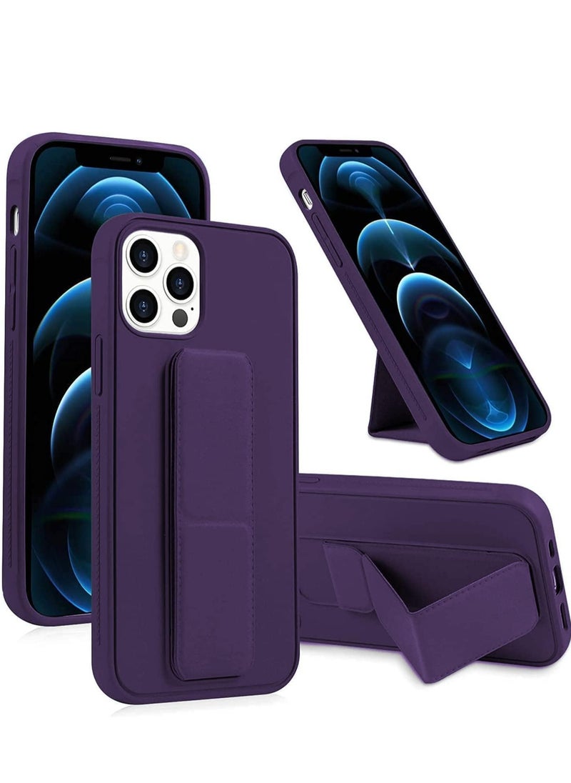 LNKOO Protective Cover with Back Strap Grip Stand for iPhone 13 Pro Max Deep purple  - Image 1