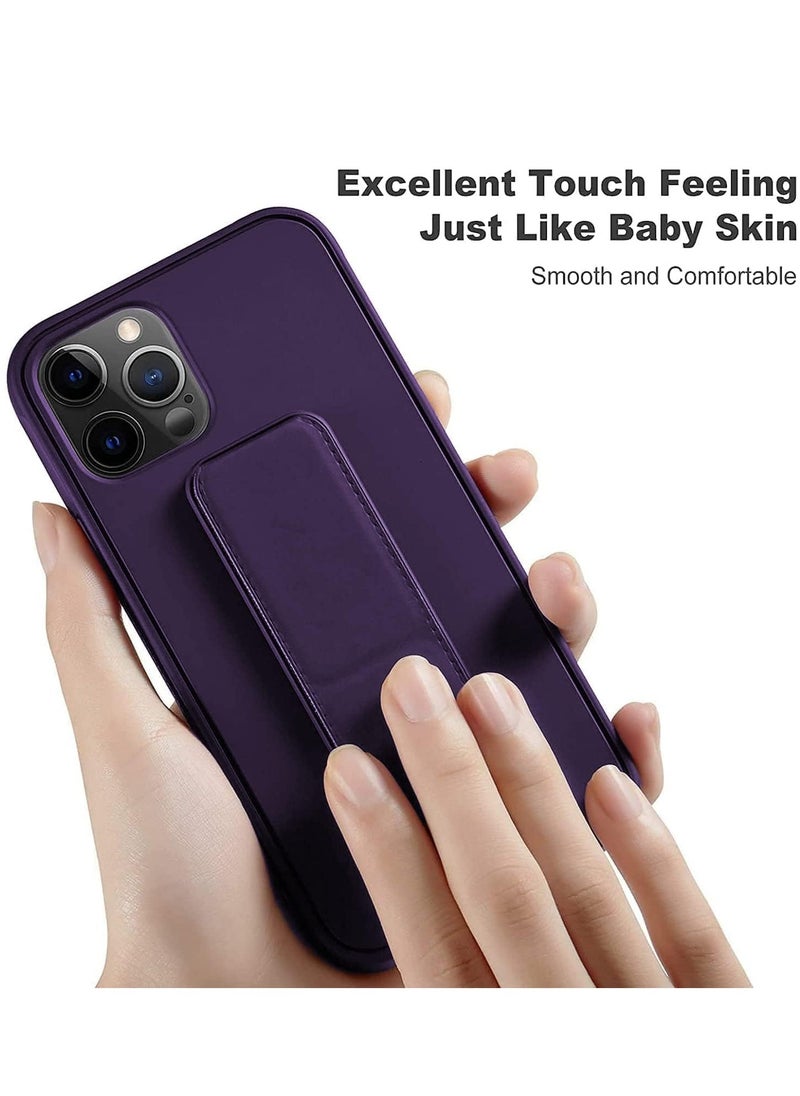 LNKOO Protective Cover with Back Strap Grip Stand for iPhone 13 Pro Max Deep purple  - Image 2