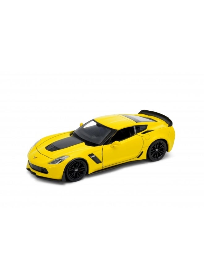 Welly - 2017 Chevrolet Corvette Z06 Wb 1/24 Yellow Die Cast Model - 24085