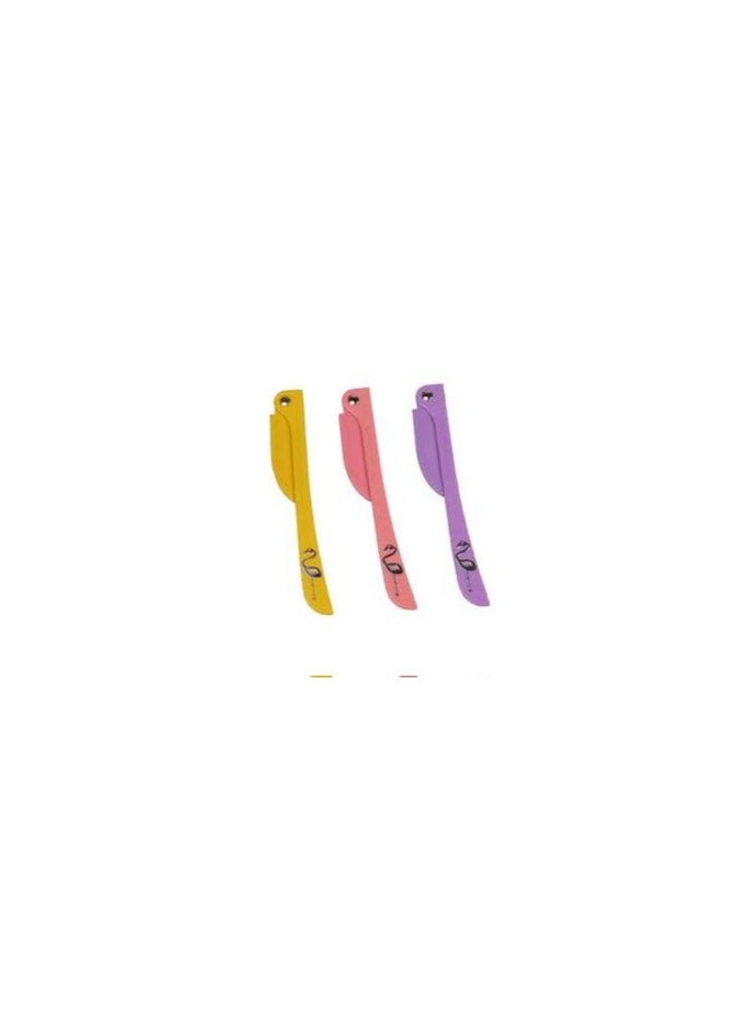 3-Piece shaving Ladies For Facial And Body Hair pack of 3 Yellow/Pink/Purple - Image 1