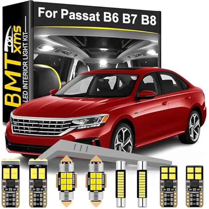 BMT xms طقم إضاءة داخلية LED مكون من 19 قطعة بديلة لسيارة فولكس فاجن باسات B6 B7 B8 Cc 2006-2021، مصابيح بيضاء باردة 6000 كلفن - Image 1