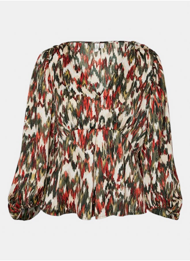 VERO MODA Vmmina L/S V-Neck Peplum Top Wvn Btq Ga 