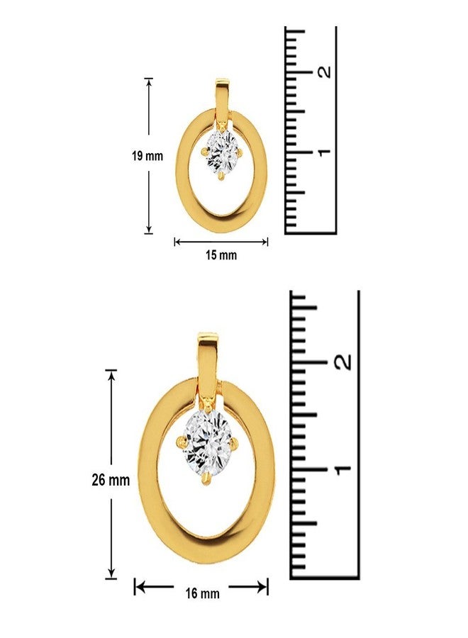 Mahi Circle Rhodium Plated Aureole Pendant Set for Women NL1105037G - Image 3