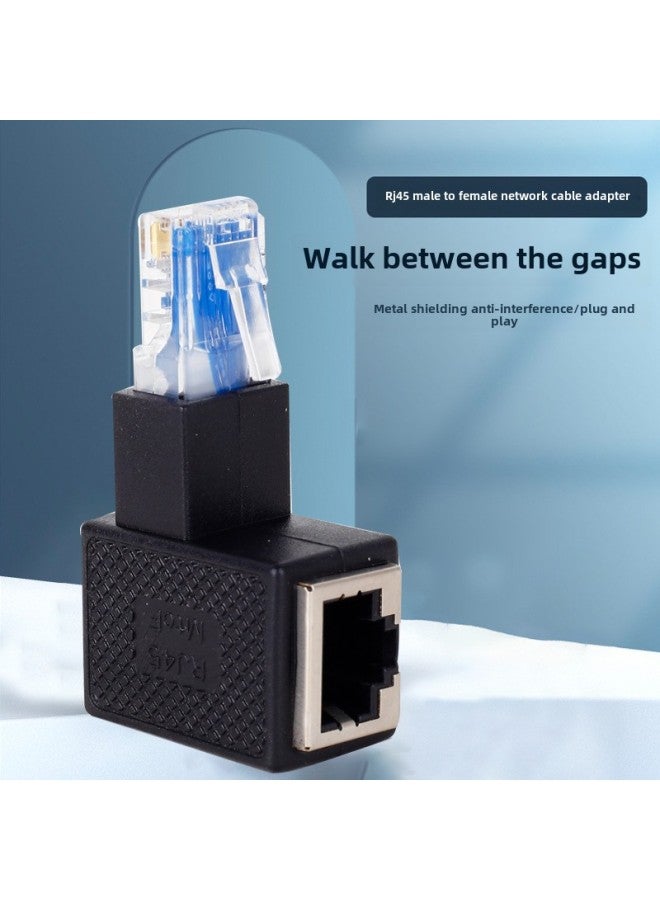 Network Connector Rj45 Adapter 90 Degree Rj45 Connector Network Straight-Through Head Network Crystal Head Lower Bend Adapter-Color:Shrapnel On Top  - Image 5