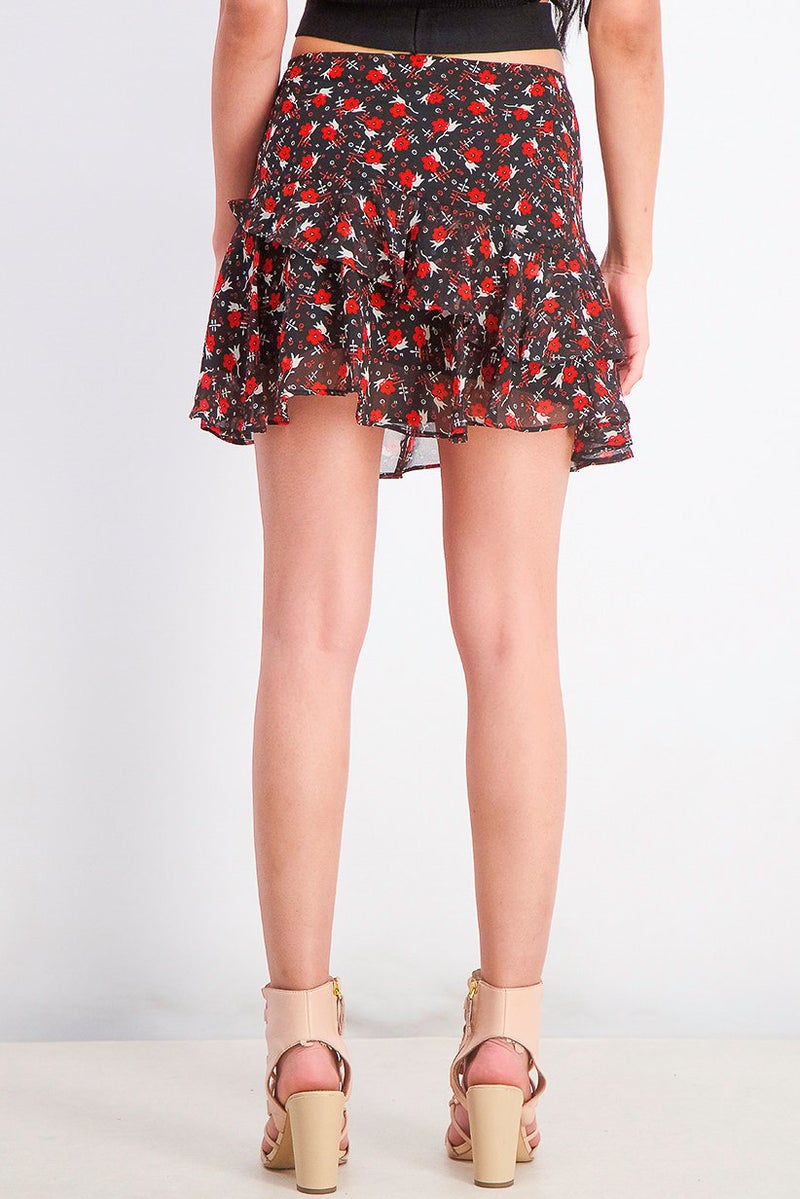 TOPSHOP Women Petite Floral Print Mini Skirt, Multicolor - Image 3