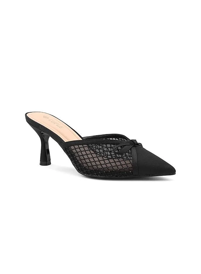 كابلي Cuple Mesh Bow Detail Heeled Mules