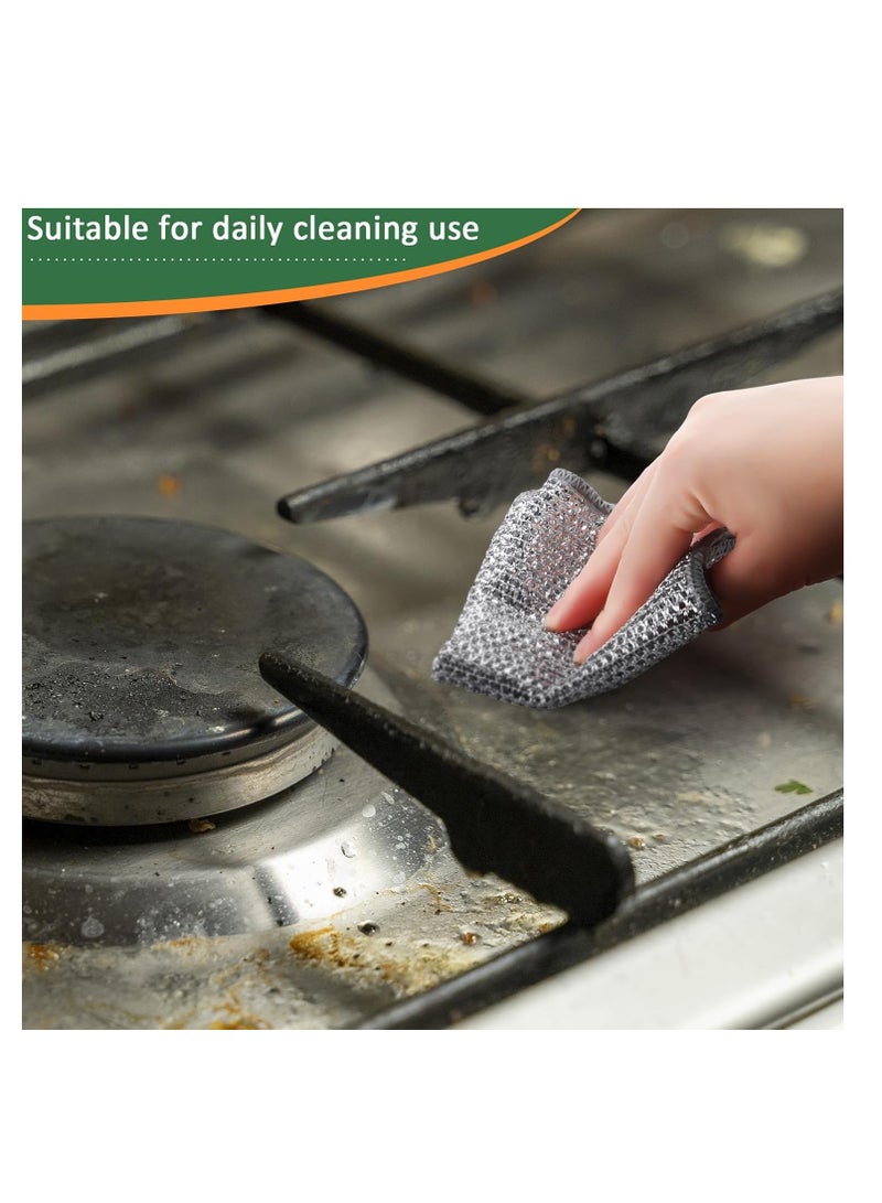 Multi-Purpose Wire Dish Washing Cloth Reusable Dish Cleaning Lint Free Dish Towels for Kitchen 20*20  5 pieces  - Image 2