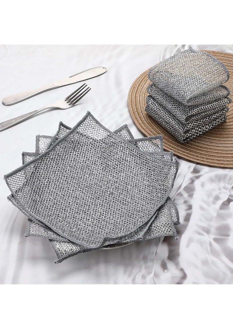 Multi-Purpose Wire Dish Washing Cloth Reusable Dish Cleaning Lint Free Dish Towels for Kitchen 20*20  5 pieces  - Image 3