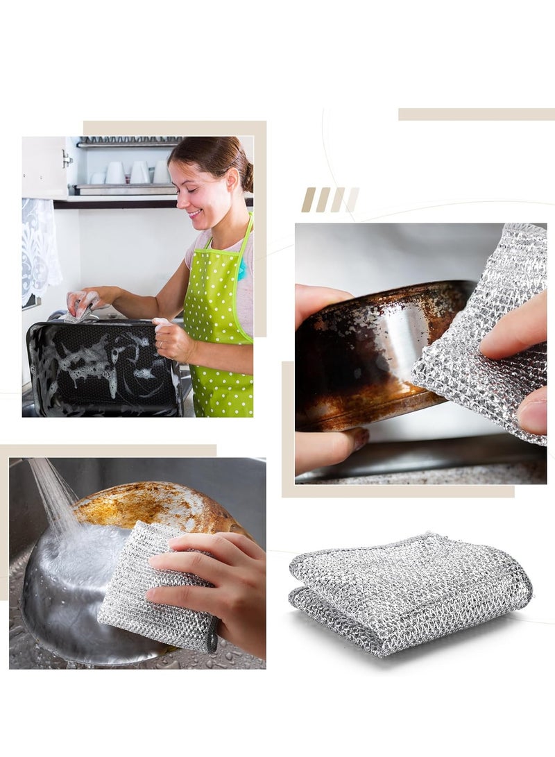 Multi-Purpose Wire Dish Washing Cloth Reusable Dish Cleaning Lint Free Dish Towels for Kitchen 20*20  5 pieces  - Image 5