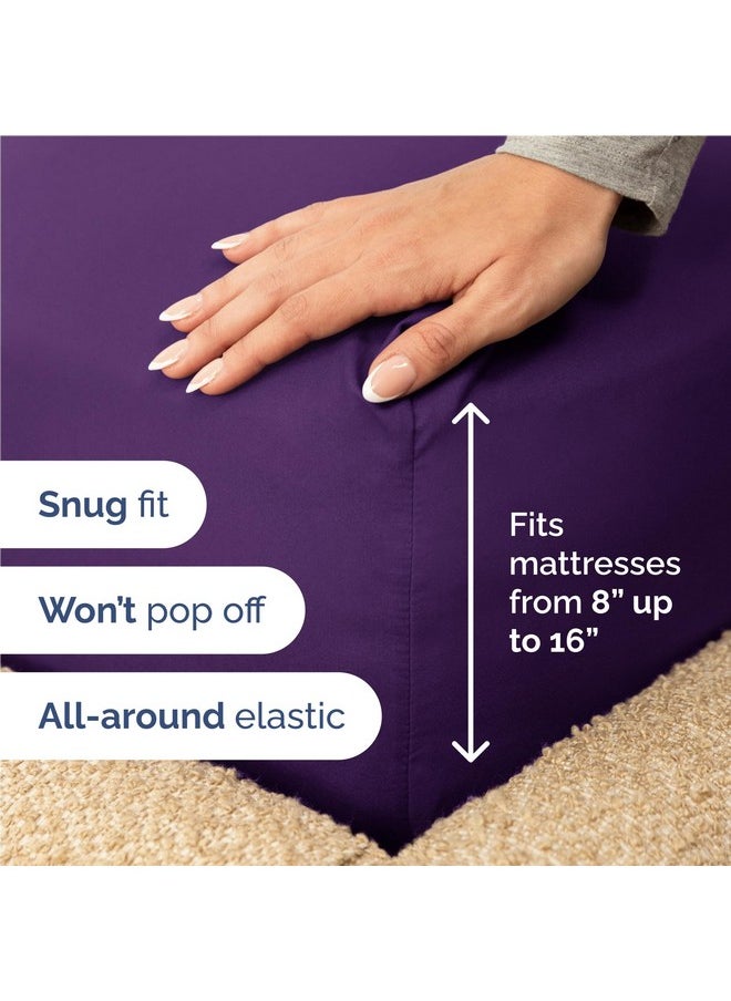 Full Size Sheet Set - 4 Piece Set - Hotel Luxury Bed Sheets - Extra Soft - Deep Pockets - Easy Fit - Breathable & Cooling - Wrinkle Free - Comfy - Purple Plum Bed Sheets - Fulls Sheets - 4 PC