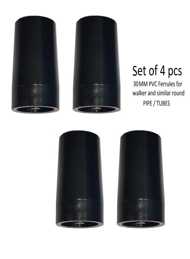 AARAM 28 to 31 mm PVC Ferrules Shoes Cap Tips for medical Walkers, Rollators Black Round Walker Stick Cap Bush, Durable with Metal Inserts (4Pcs) Black - Image 3