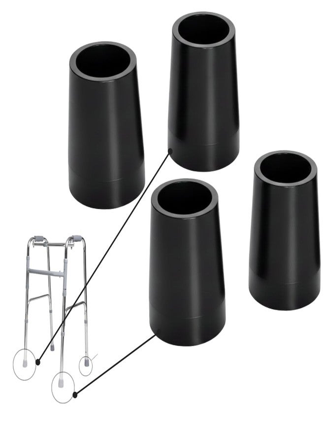 AARAM 28 to 31 mm PVC Ferrules Shoes Cap Tips for medical Walkers, Rollators Black Round Walker Stick Cap Bush, Durable with Metal Inserts (4Pcs) Black - Image 1
