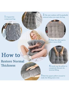 Optico Thicken Chair Cushion, Solid Chair Seat Cushion Chair Pad Pillow Seat Soft Tatami Floor Cushion Square Floor Chair Seat Pads Pillows Meditation Pillow Solid Thicken Cushion Corduroy Tatami Floor Cushion Reading Cushion Pad  - Image 5