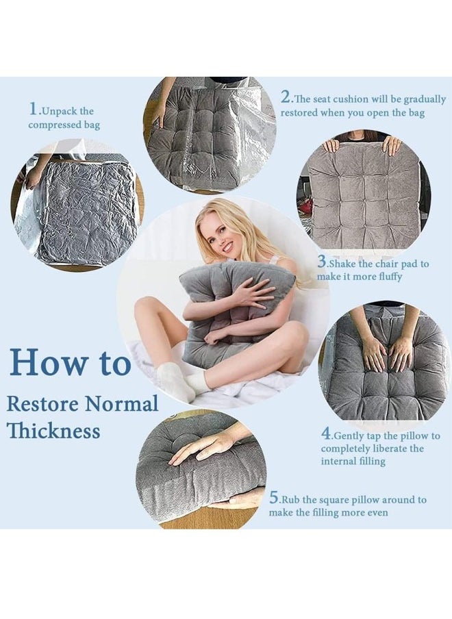 Optico Thicken Chair Cushion, Solid Chair Seat Cushion Chair Pad Pillow Seat Soft Tatami Floor Cushion Square Floor Chair Seat Pads Pillows Meditation Pillow Solid Thicken Cushion Corduroy Tatami Floor Cushion Reading Cushion Pad  - Image 5