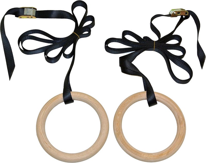 ProSourceFit Fitness Gymnastics Rings with Straps for Total Body Conditioning at Home - Image 2