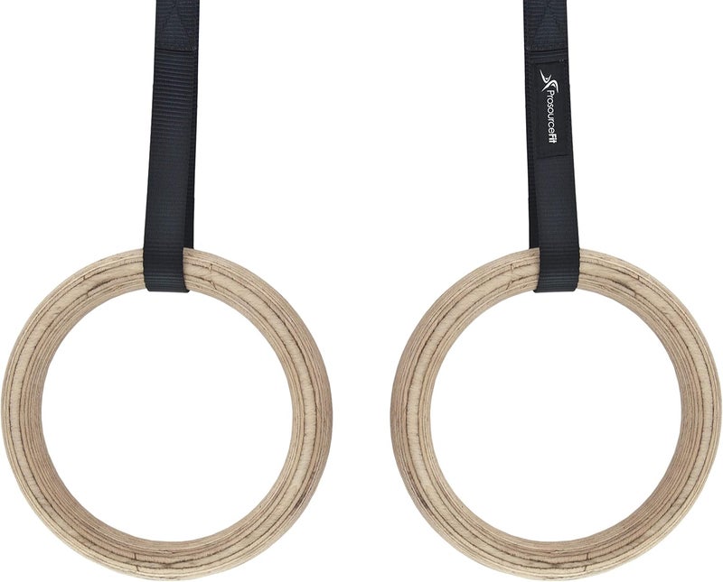 ProSourceFit Fitness Gymnastics Rings with Straps for Total Body Conditioning at Home - Image 1