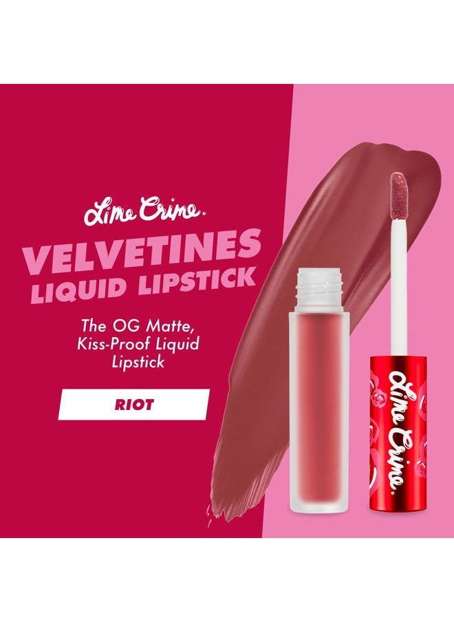 Lime Crime Velvetines Liquid Matte Lipstick, Riot (Red Brown) - Bold, Long Lasting Shades & Lip Lining - Stellar Color & High Comfort for All-Day Wear - Talc-Free & Paraben-Free  - Image 2